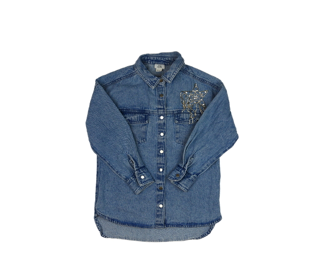 Modrá riflová zdobná košile River Island