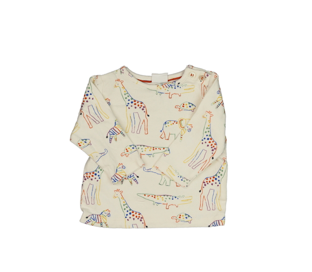 Bílé triko s barevnými zvířátky John Lewis 
