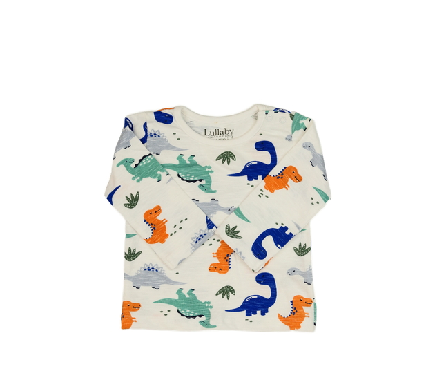 Bílé triko s dinosaury 