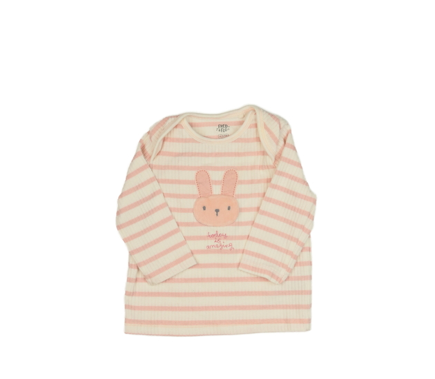 Pruhované bílo-růžové triko se zajíčkem F&F