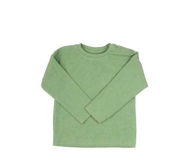 Zelené žebrované triko Nutmeg