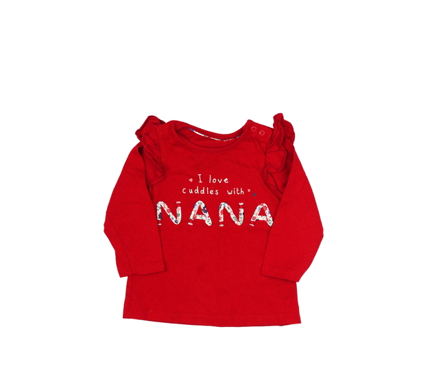 Tmavě červené triko s volánky Nutmeg