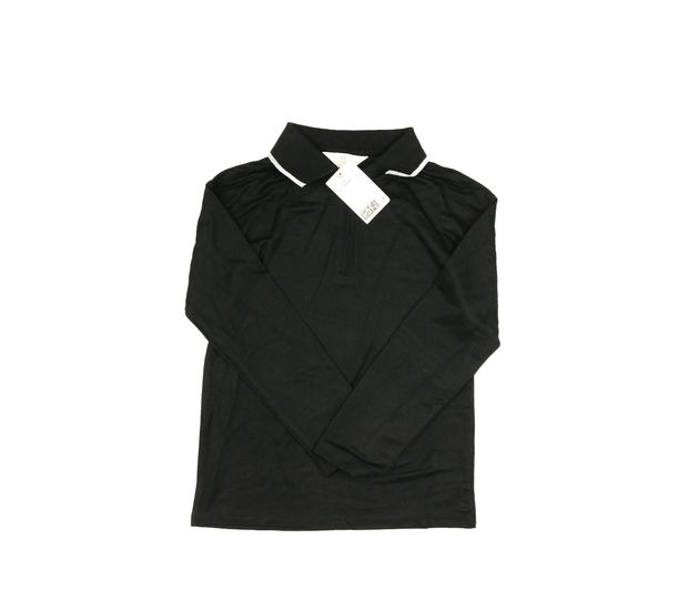 Nové černé triko s límečkem H&M