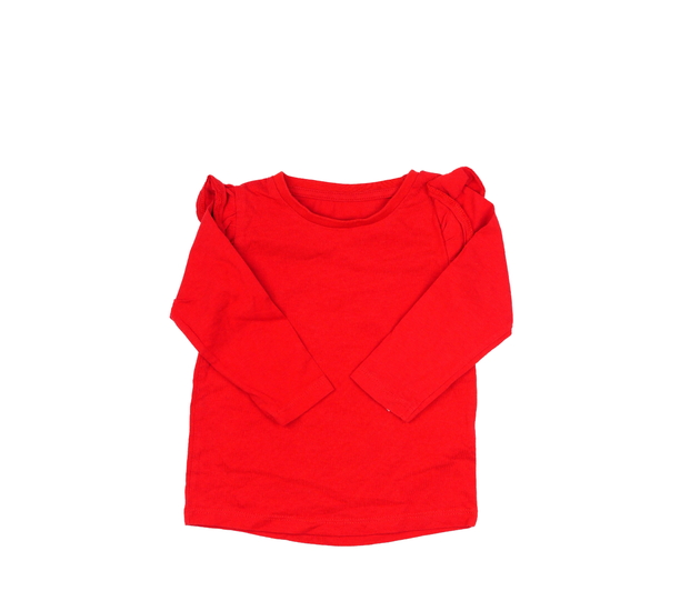 Červené triko s volánky 