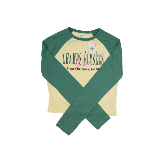 Nový crop top se zelenými rukávy vel. 170 Primark