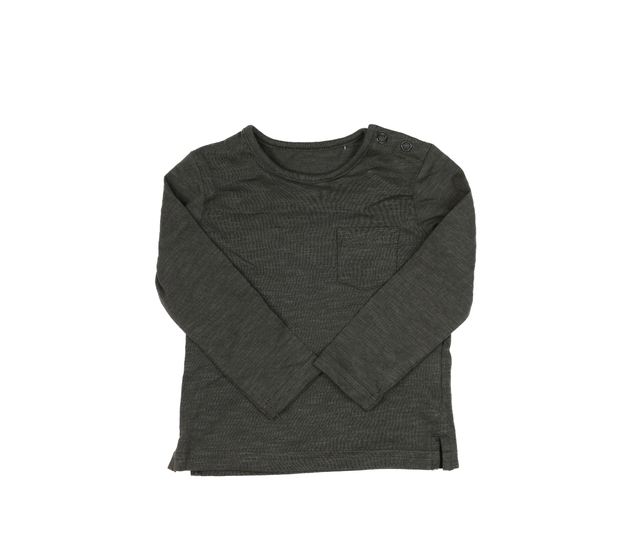 Šedé melírované triko s kapsou Tu