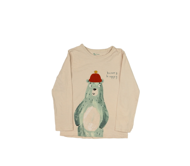 Hnědé triko s medvědem Tu