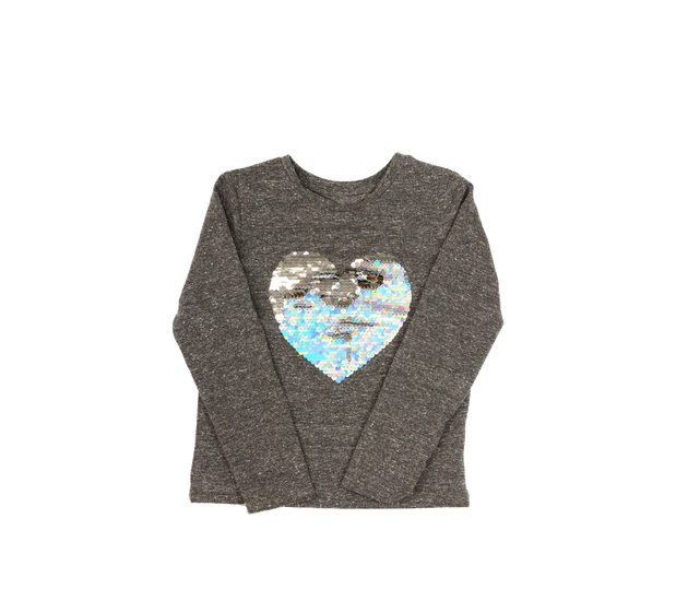 Šedé melírované triko se srdcem Primark