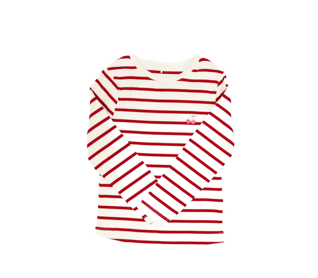 Krémové triko s červenými pruhy George