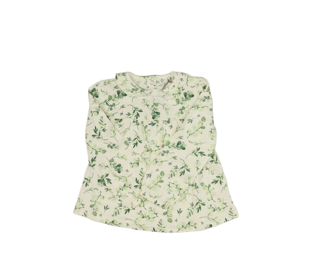 Světlá halenka se  zelenými listy Tu