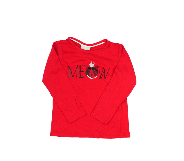 Červené triko s kočičkou 