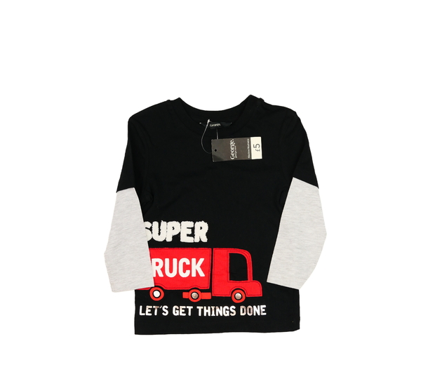 Nové černé triko se šedými rukávy George