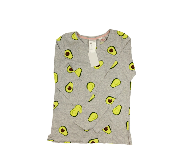 Nové šedé triko s avokádem H&M