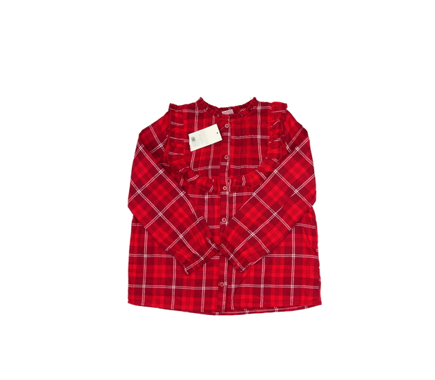 Nová červená košile s volánky 