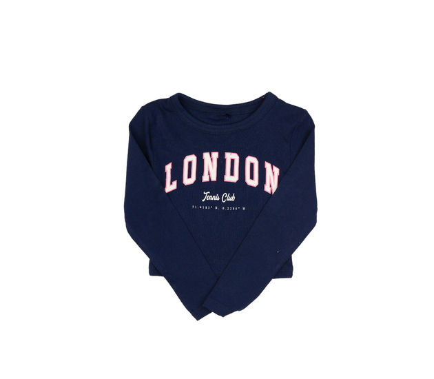 Modrý crop top s nápisy George