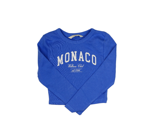 Modrý crop top s nápisy George