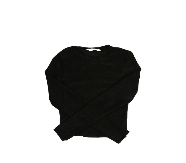 Černý lesklý crop top vel. 170 H&M