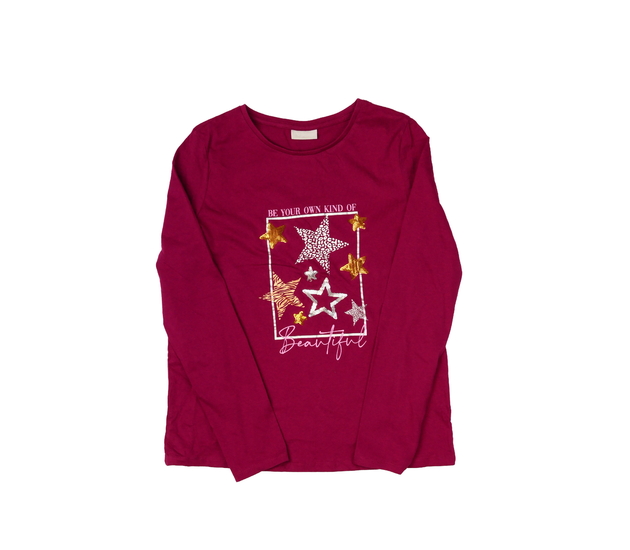 Purpurové triko s hvězdami 