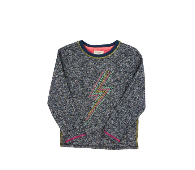 Modré melírované triko s bleskem 