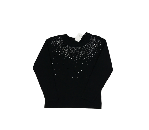 Nové černé triko s kamínky Nutmeg 