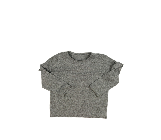 Šedé melírované triko s volánky 