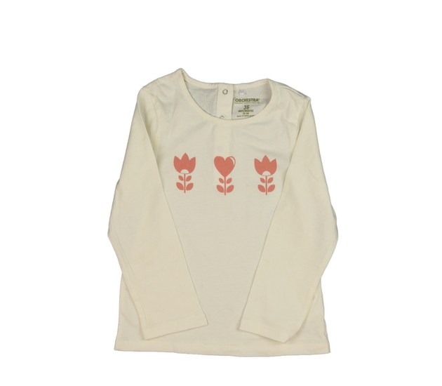 Krémové triko s tulipány 