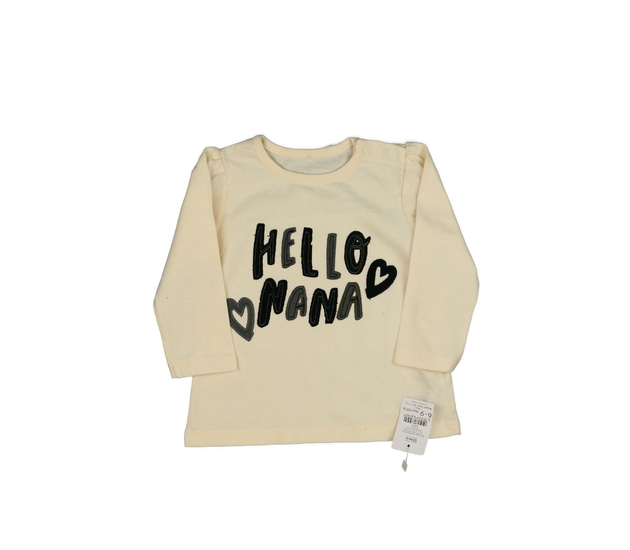 Nové krémové triko s nápisem Nutmeg