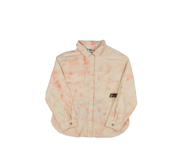 Růžová batikovaná riflová košile Zara