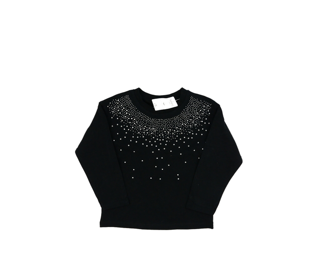 Nové černé triko s kamínky Nutmeg