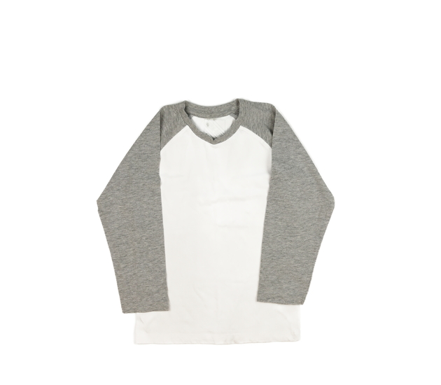 Bílé triko se šedými rukávy 