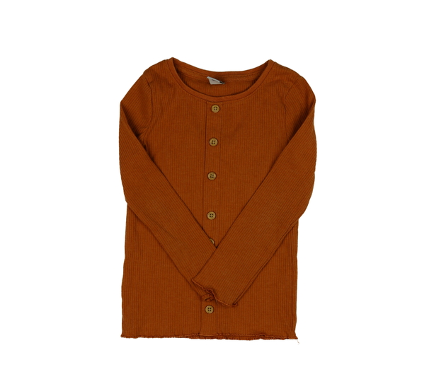 Hnědé žebrované triko Tu 