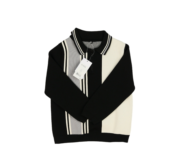 Nové černo-bílé teplé triko s límečkem George