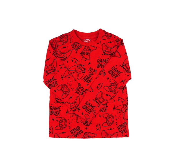 Červené triko s herním motivem 