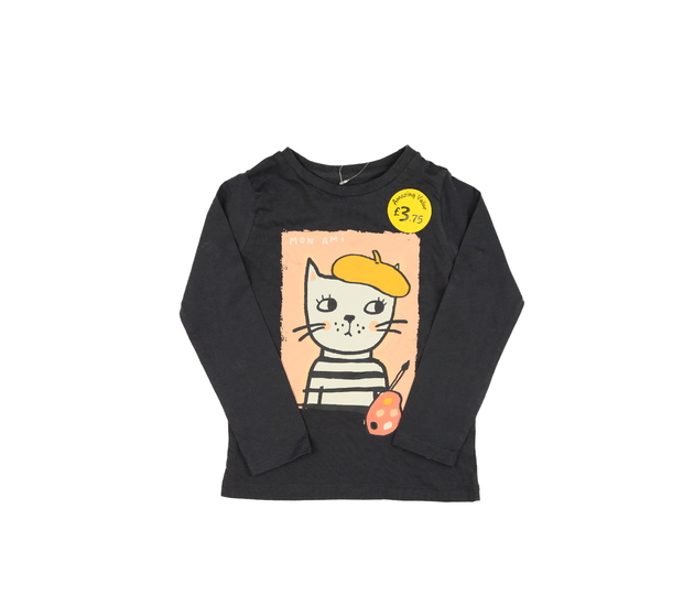 Tmavě šedé triko s kočkou George