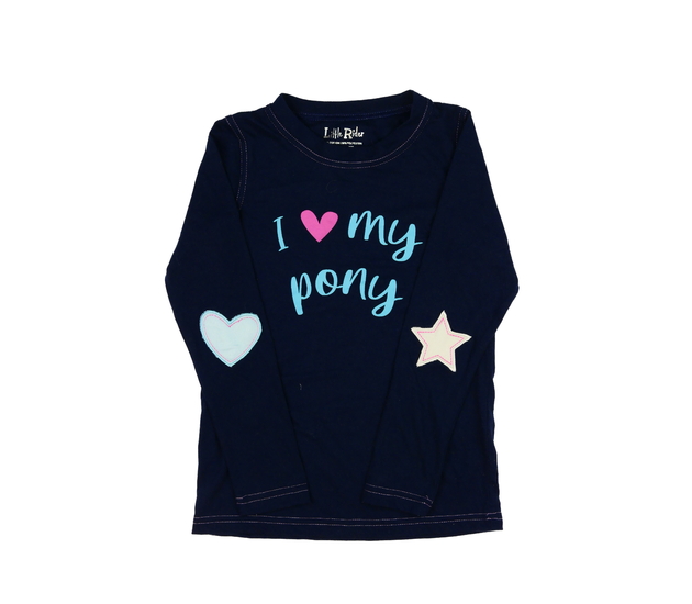 Tmavě modré triko s nápisem 