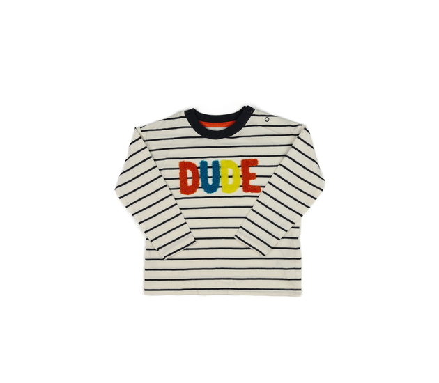 Bílé triko s tmavými pruhy Nutmeg