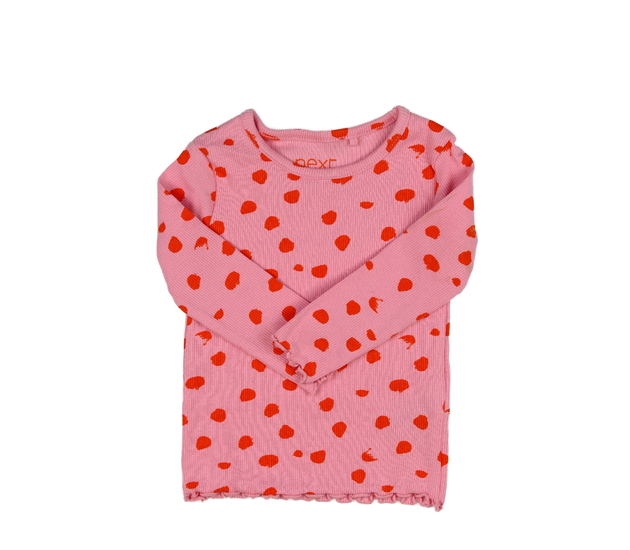 Růžové žebrované triko Next