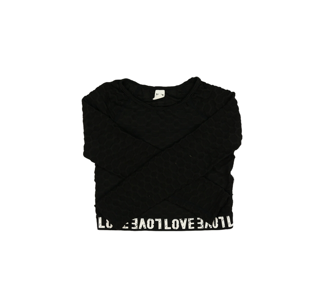 Černý vzorovaný crop top 