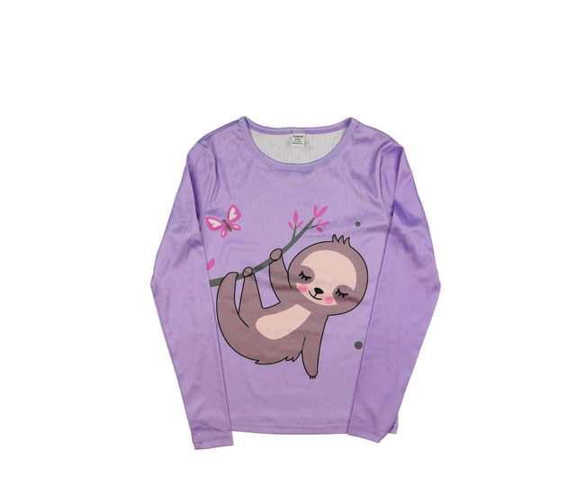 Fialové triko s lenochodem 