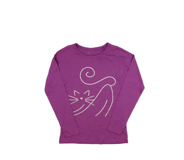 Fialové triko se stříbrným potiskem 