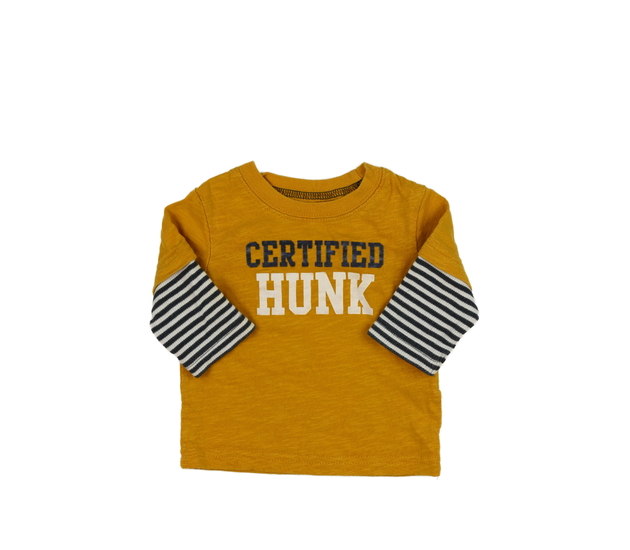 Hnědé melírované triko s nápisem