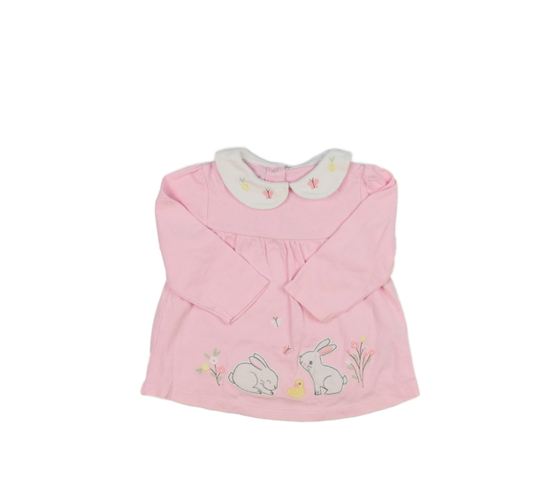 Růžové triko s límečkem a zajíčky Nutmeg