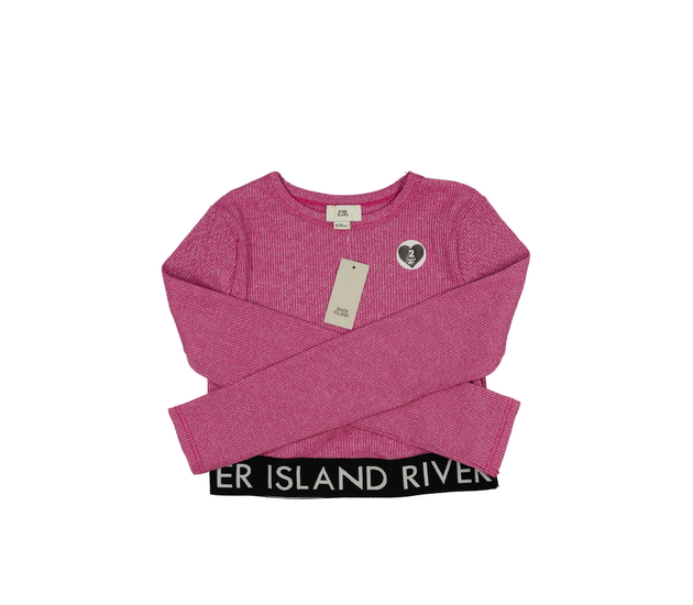 Nový růžový crop top River Island 