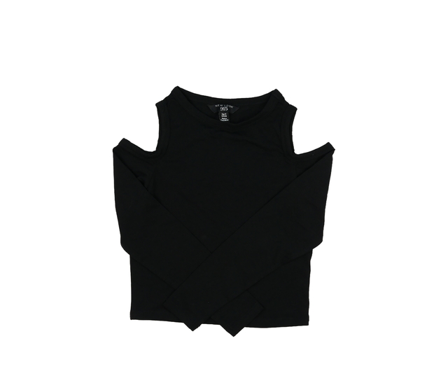 Černé crop triko s odhalenými rukávy New Look