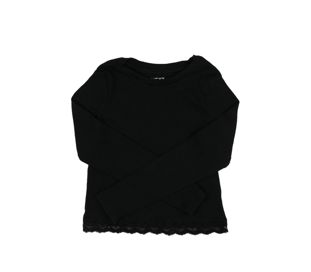 Černý crop top s krajkou Next