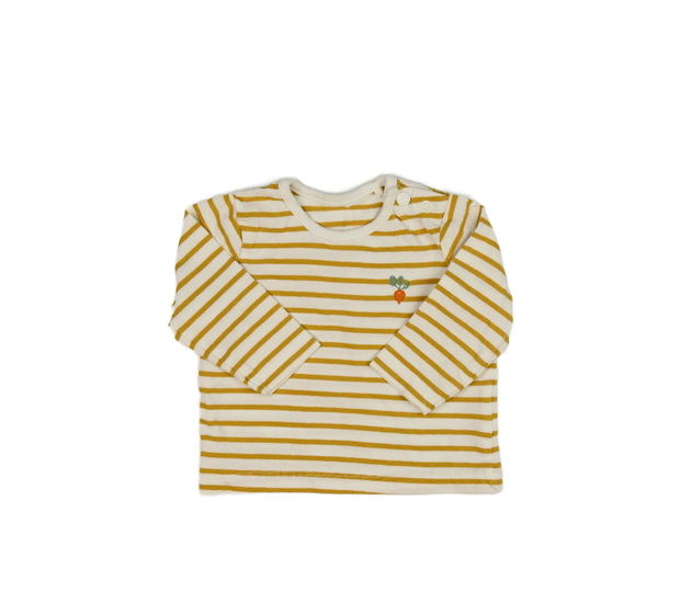 Pruhované hnědo-krémové triko s mrkví Tu 