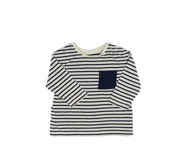 Pruhované bílo-modré triko s kapsičkou M&S