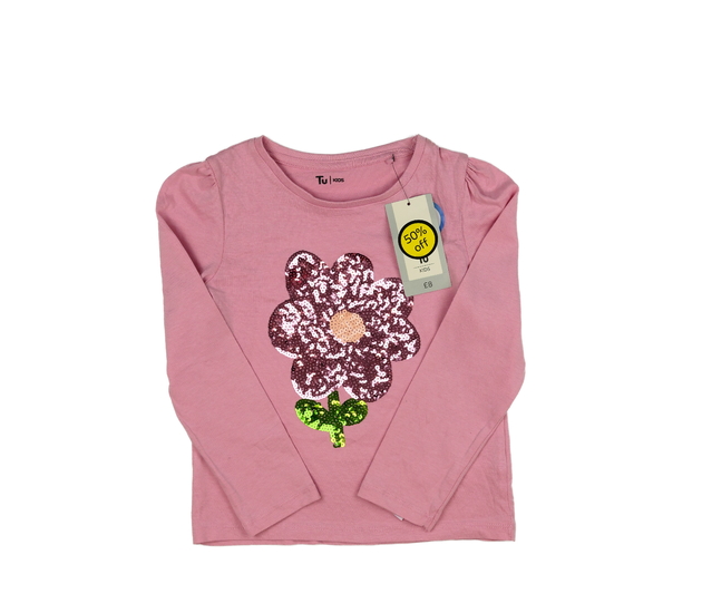 Nové růžové triko s květinou Tu 