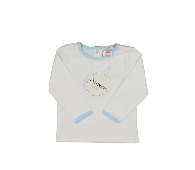 Nové bílé triko s modrými detaily 