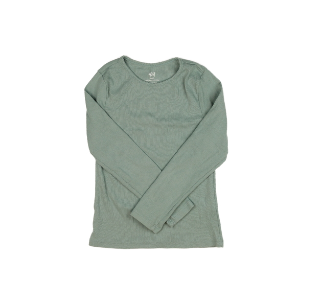 Zelené žebrované triko H&M